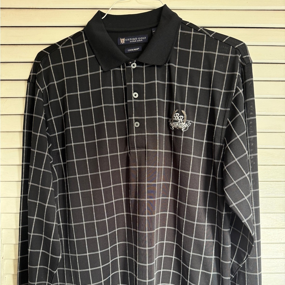 Vintage!!! Oxford Black and White Checkered Polo Shirt
